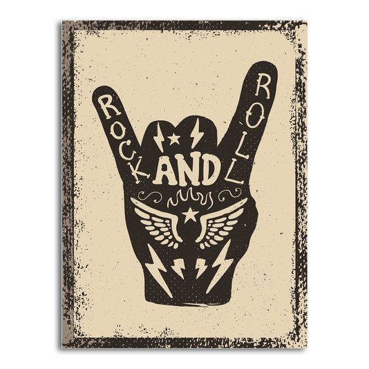 Placa Decorativa Rock And Roll Hand