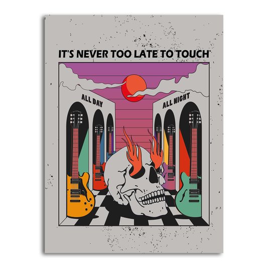 Placa Decorativa Rock And Roll It's Never Too Late To Touch
