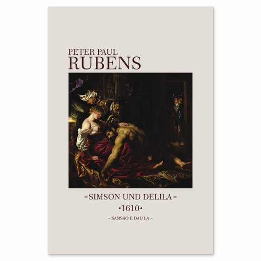 Placa Decorativa Sansão e Dalila de Peter Paul Rubens