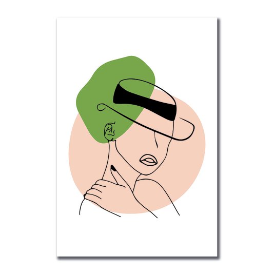 Placa Decorativa Silhueta Chapéu Com Tom Verde