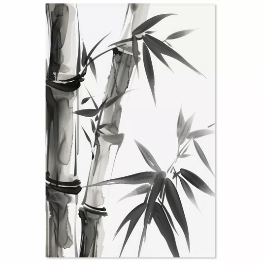 Placa Decorativa Take Arte de Bambu no Estilo Sumiê
