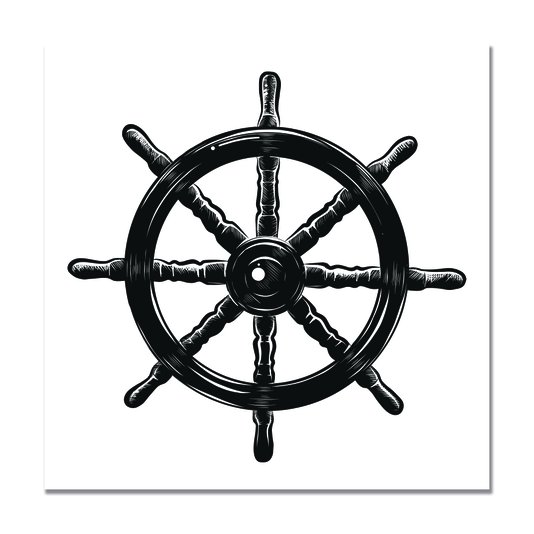 Placa Decorativa Timão de Navio - Volante do Navio