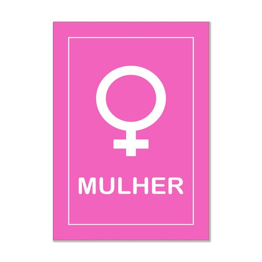 Placa Indicativa para Banheiro com Símbolo Feminino