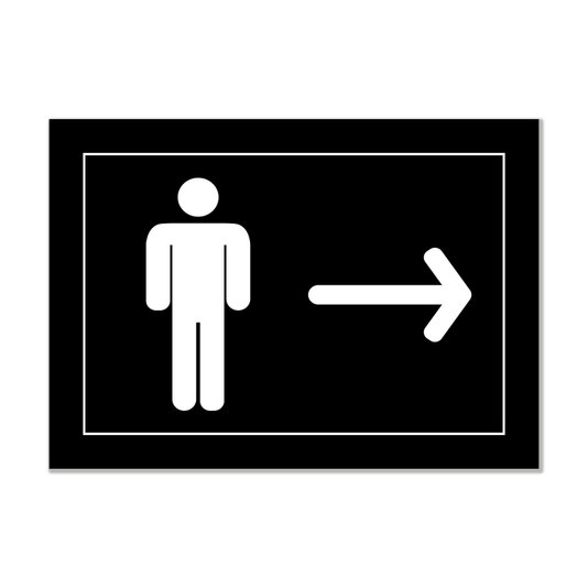 Placa Indicativa para Banheiro Masculino - Direita
