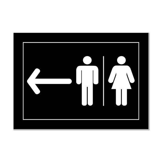Placa Indicativa para Banheiros Feminino e Masculino - Esquerda