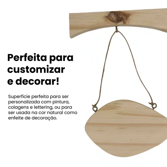 Placa Mão Francesa Decorativa Peixe em Madeira Pinus Estilo Náutico e Base para Artesanato