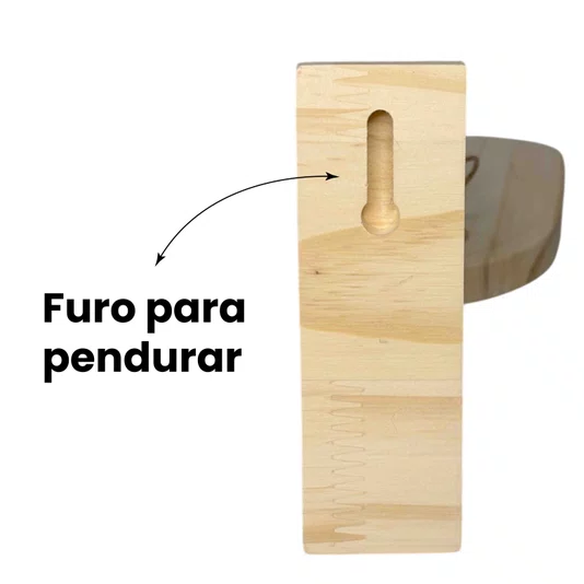 Placa Mão Francesa Decorativa Peixe em Madeira Pinus Estilo Náutico e Base para Artesanato