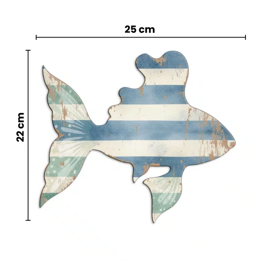 Placa Decorativa Peixe em MDF 3mm Estilo Náutico e Praia