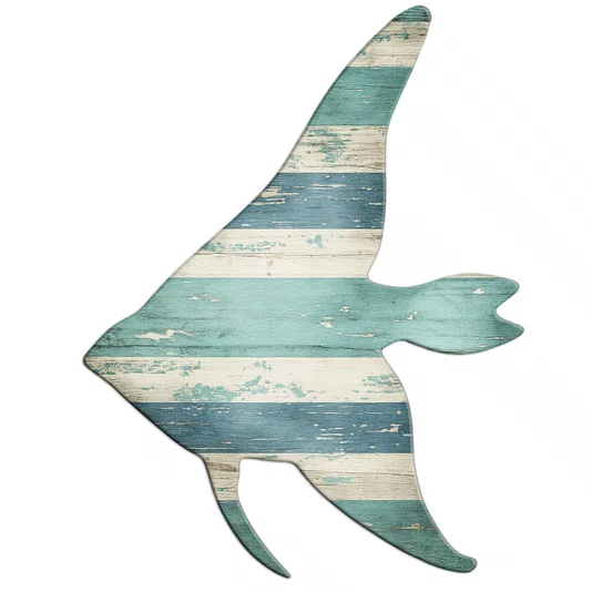 Placa Decorativa Peixe em MDF 3mm Estilo Náutico e Praia