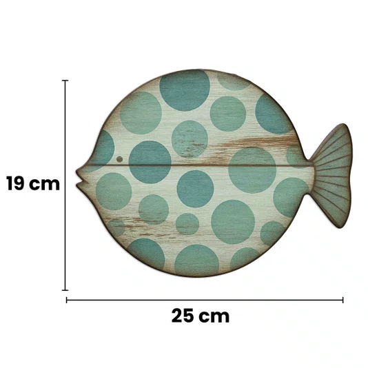 Placa Decorativa Peixe em MDF 3mm Estilo Náutico e Praia