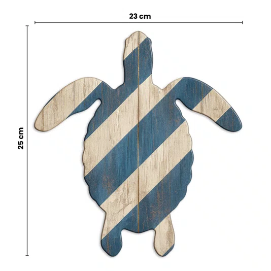Placa Decorativa Tartaruga Marinha em MDF 3mm Estilo Náutico e Praia