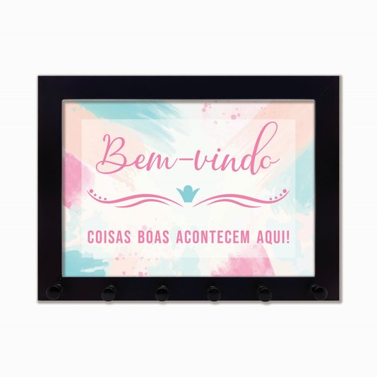 Porta Chaves Bem-vindo - coisas boas acontecem aqui