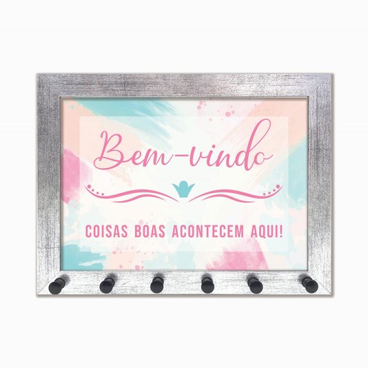 Porta Chaves Bem-vindo - coisas boas acontecem aqui