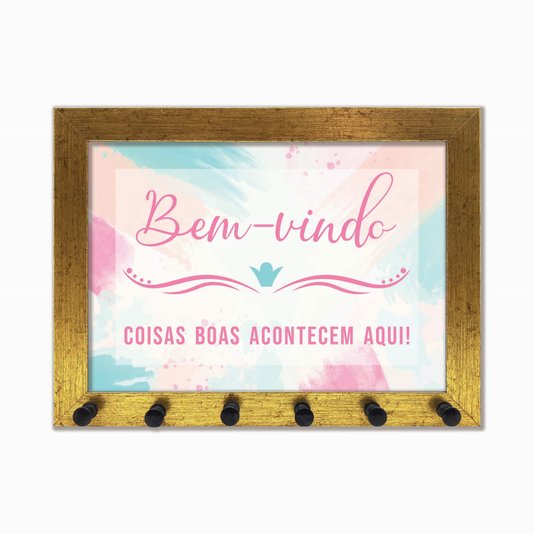 Porta Chaves Bem-vindo - coisas boas acontecem aqui