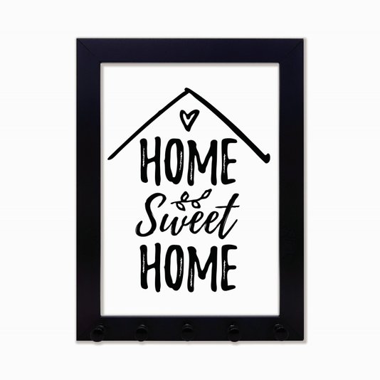 Porta Chaves Home Sweet Home preto e branco