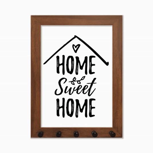 Porta Chaves Home Sweet Home preto e branco