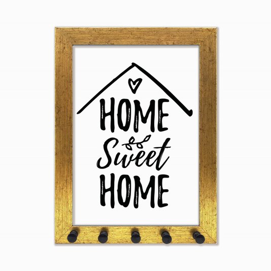 Porta Chaves Home Sweet Home preto e branco