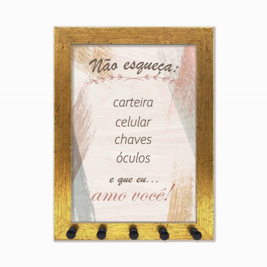 Porta Chaves Não esqueça: carteira, celular ...