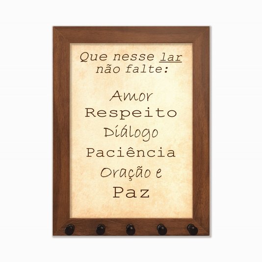 Porta Chaves Que nesse lar não falte:...
