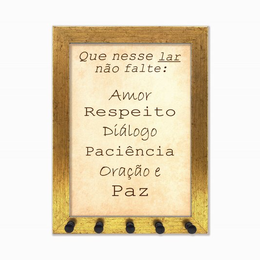 Porta Chaves Que nesse lar não falte:...