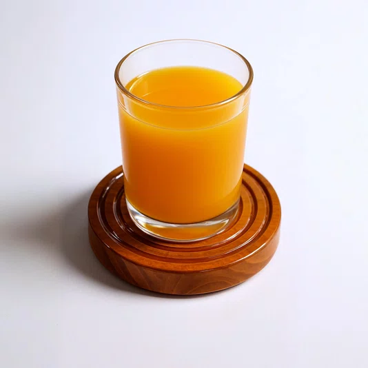 Porta Copo Redondo Com Frisos Em Madeira Pinus Apoio De Mesa Para Drinks E Taças