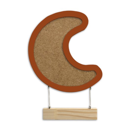 Porta Maternidade Para Amigurumi em Mdf Colorido Moldura Lua com Plaquinha