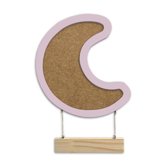 Porta Maternidade Para Amigurumi em Mdf Colorido Moldura Lua com Plaquinha