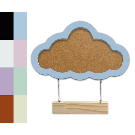 Porta Maternidade Para Amigurumi Em Mdf Colorido Moldura Nuvem Com Plaquinha