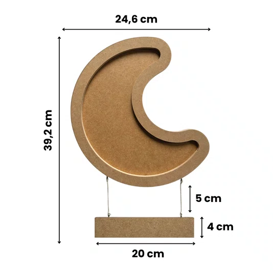 Porta Maternidade Para Amigurumi Em Mdf Moldura Lua com Plaquinha