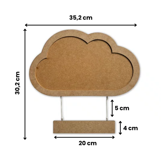 Porta Maternidade Para Amigurumi Em Mdf Moldura Nuvem Com Plaquinha