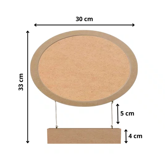 Porta Maternidade Para Quarto Infantil Com Moldura Oval Em Mdf