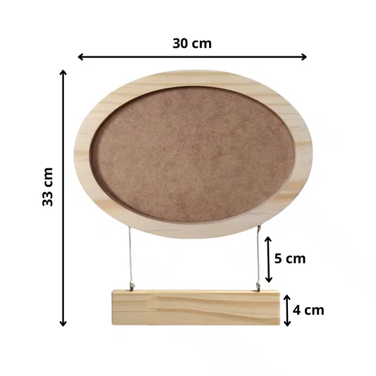 Porta Maternidade Para Quarto Infantil Moldura Oval Em Pinus