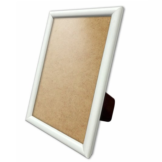 Porta Retrato Com Moldura Abaulada Lisa Revestida Com Suporte e PVC Antirreflexo - 2x3