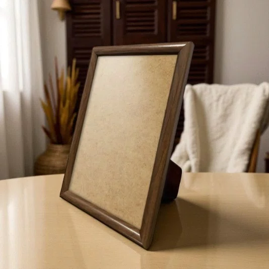 Porta Retrato Com Moldura Abaulada Lisa Revestida Com Suporte e PVC Antirreflexo - 2x3