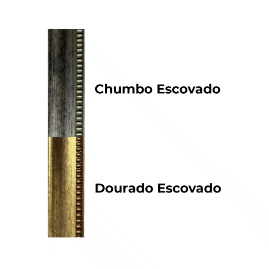 Porta Retrato Com Moldura Chanfrada Com Padrão Oval Gravado Efeito Aço Metal Escovado Com Suporte E Frente Em PVC Antirreflexo - 4,6x2,1