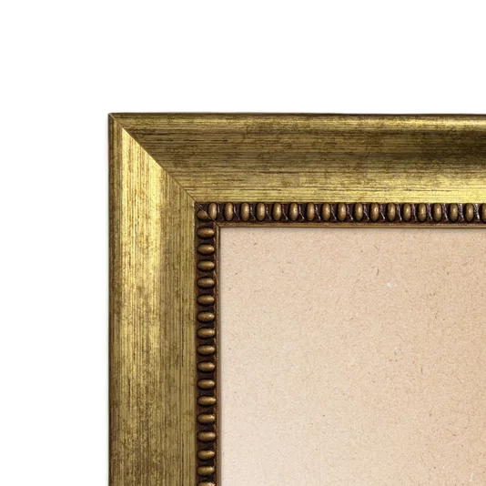 Porta Retrato Com Moldura Chanfrada Com Padrão Oval Gravado Efeito Aço Metal Escovado Com Suporte E Frente Em PVC Antirreflexo - 4,6x2,1