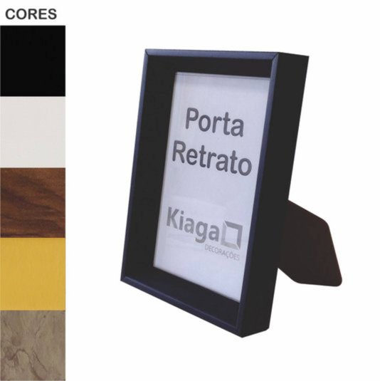 Porta Retrato com Moldura Chanfrada e PVC Mais Fundo com Suporte - 1,5x2