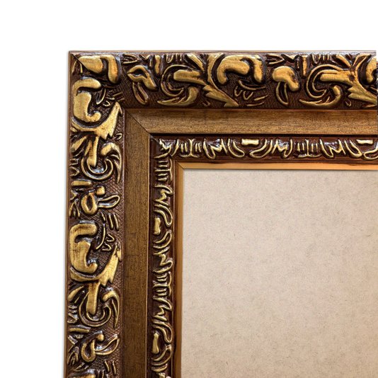 Porta Retrato Com Moldura De Gravação De Arabescos Com Suporte E Frente Em PVC Antirreflexo - 7,2x3,3
