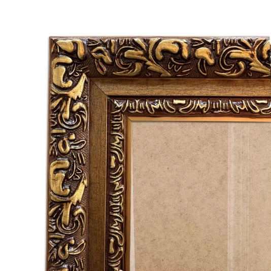 Porta Retrato Com Moldura De Gravação De Arabescos Com Suporte E Frente Em Acetato - 7,2x3,3