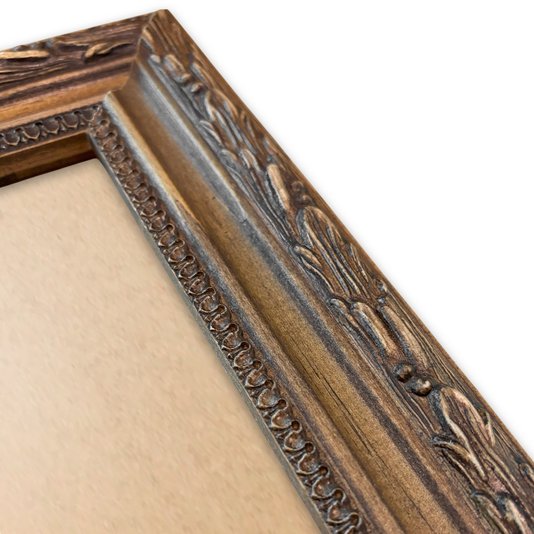 Porta Retrato Com Moldura De Gravação De Folhagens Com Suporte E Frente Em PVC Antirreflexo- 4,5x2