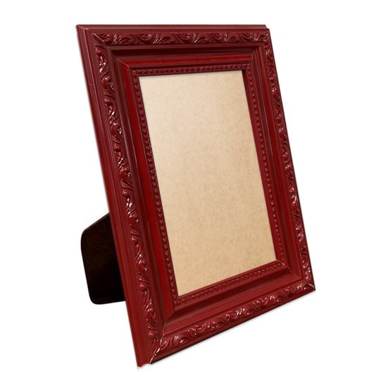 Porta Retrato Com Moldura De Gravação De Ornamentos Com Suporte E Frente Em PVC Antirreflexo - 3,4x1,4