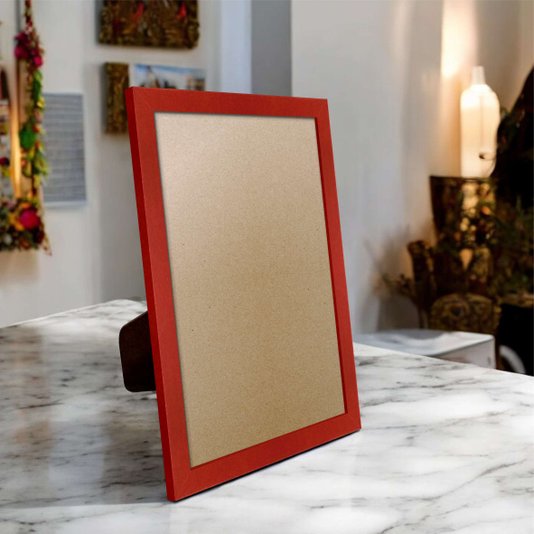 Porta Retrato Com Moldura E PVC Mais Fundo Com Suporte - 2x1