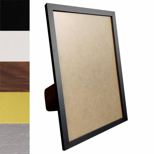Porta Retrato com Moldura Minimalista e PVC Mais Fundo com Suporte - 1,5x1
