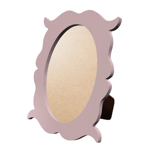 Porta Retrato Com Moldura Provençal Colorida Oval Em MDF 6mm Com Suporte em MDF e PVC Antirreflexo