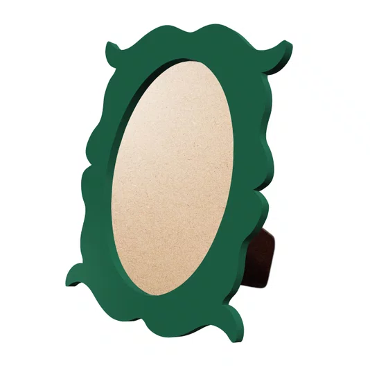 Porta Retrato Com Moldura Provençal Colorida Oval Em MDF 6mm Com Suporte em MDF e PVC Antirreflexo