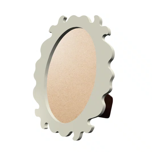 Porta Retrato com Moldura Provençal Colorida Oval Em MDF 6mm Com Suporte em MDF e PVC Antirreflexo