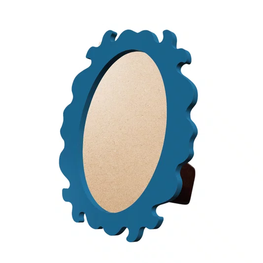 Porta Retrato com Moldura Provençal Colorida Oval Em MDF 6mm Com Suporte em MDF e PVC Antirreflexo