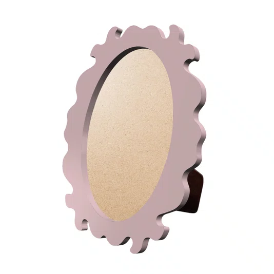 Porta Retrato com Moldura Provençal Colorida Oval Em MDF 6mm Com Suporte em MDF e PVC Antirreflexo