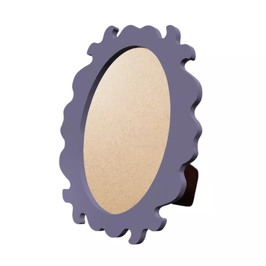 Porta Retrato com Moldura Provençal Colorida Oval Em MDF 6mm Com Suporte em MDF e PVC Antirreflexo