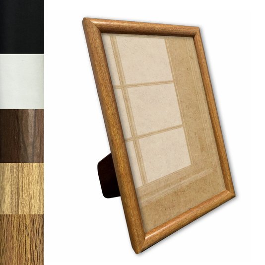 Porta Retrato de Moldura Abaulada Lisa Revestida Com Suporte e Vidro - 2x3